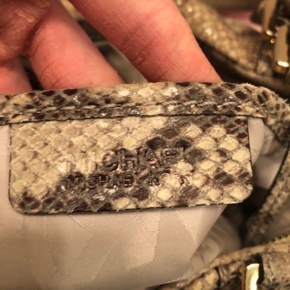 Michael kors snakeskin python embossed leather bag - image 11
